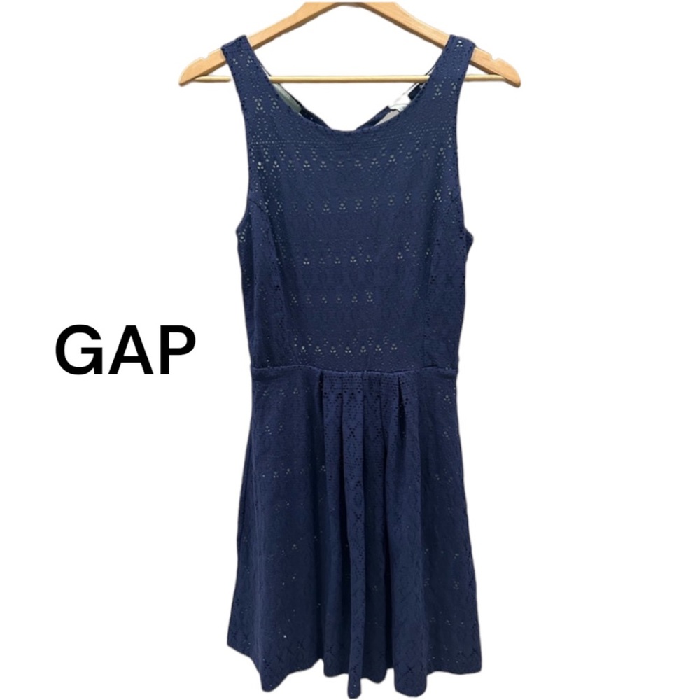 GAP Midi Dress blue & mint green with cut outs size small